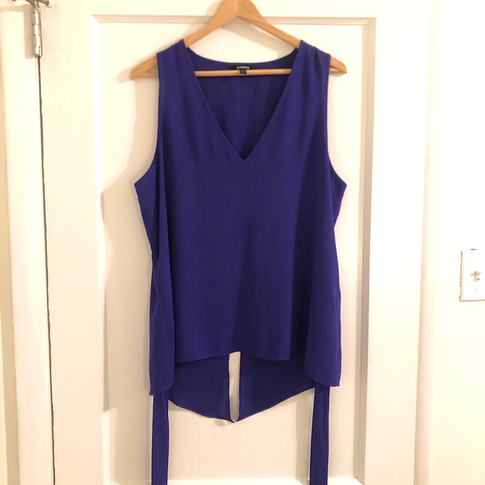 Express tie back v neck tank top (BLUE)